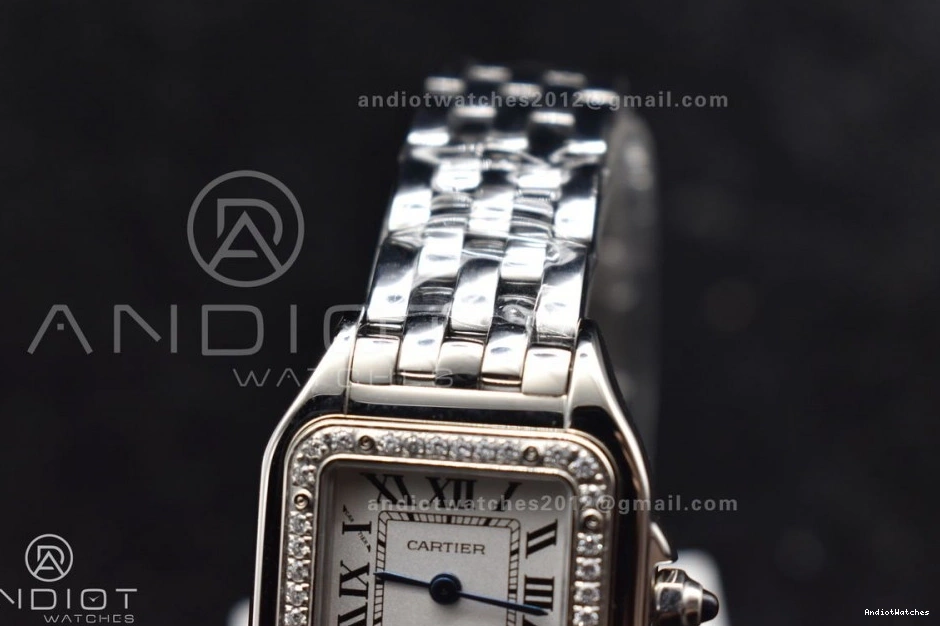 Edition Panthère BVF Best Dial on 1006 22mm 1:1 Quartz Ronda SS SS White Bracelet Snug Diamonds Bezel 0330